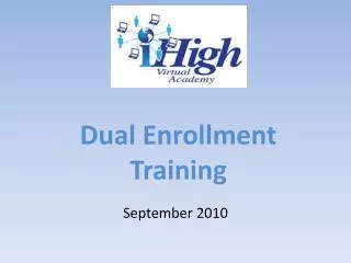 Dual Enrollment Training
