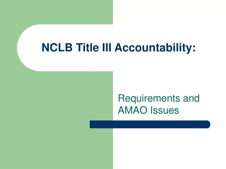 nclb title iii accountability