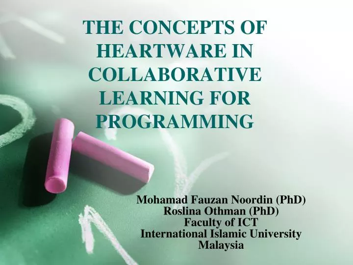 the concepts of heartware in collaborative learning for programming