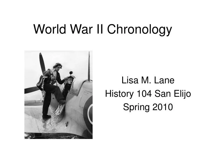 world war ii chronology