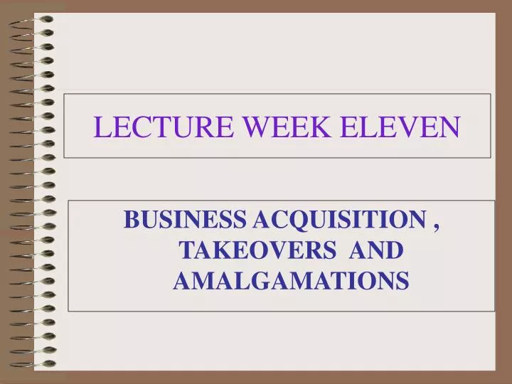 lecture week eleven