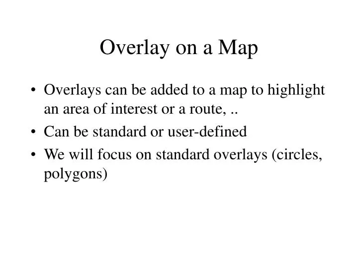 overlay on a map