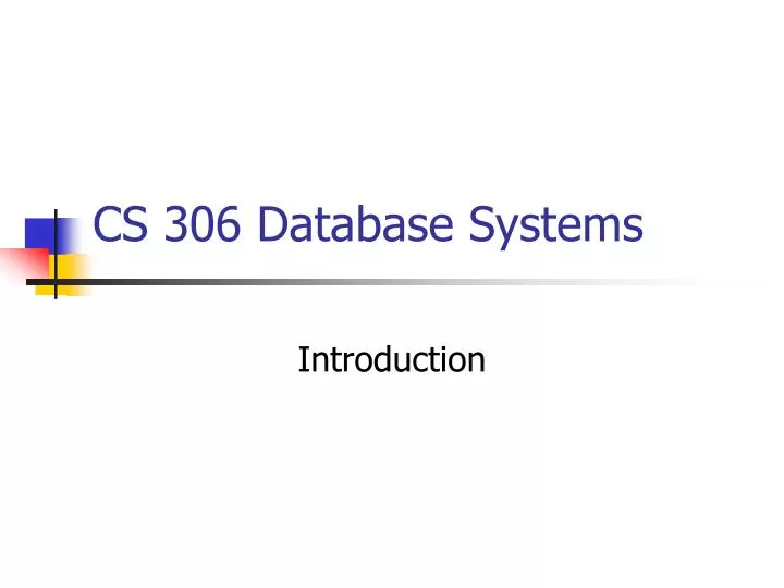 cs 306 database systems