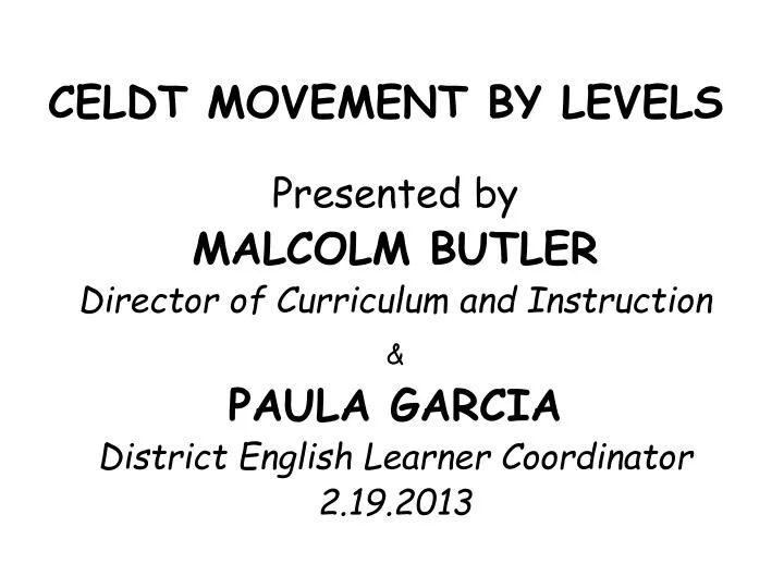 celdt movement by levels