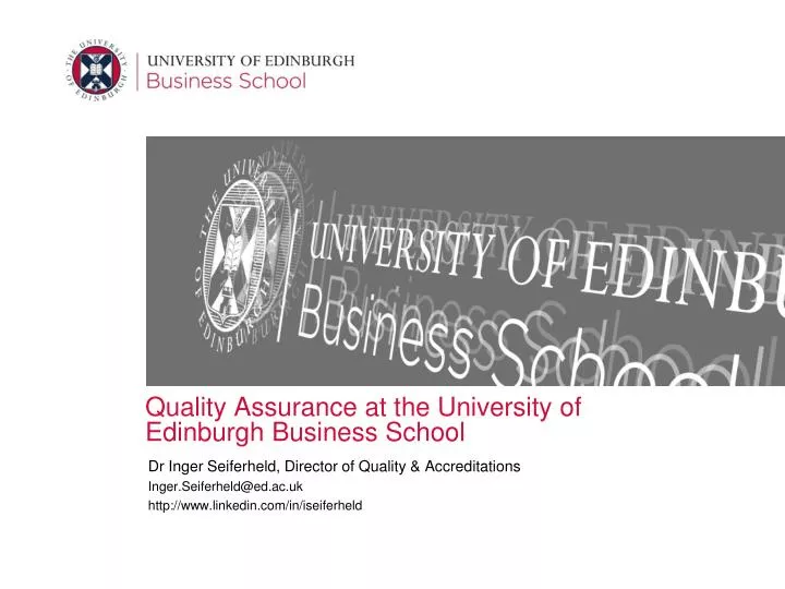 quality assurance at the university of edinburgh business school