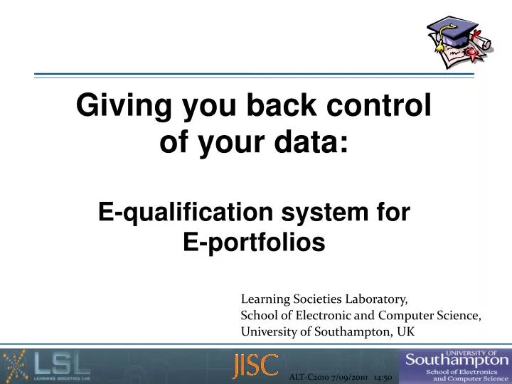 giving you back control of your data e qualification system for e portfolios