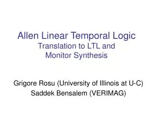 Allen Linear Temporal Logic Translation to LTL and Monitor Synthesis