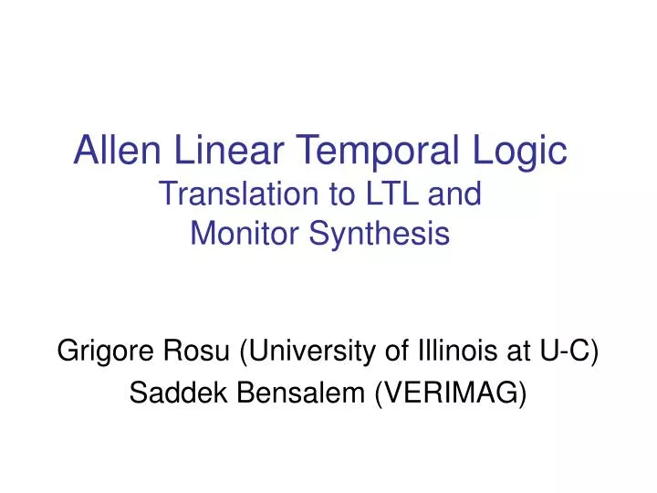 allen linear temporal logic translation to ltl and monitor synthesis