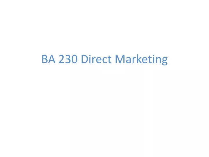 ba 230 direct marketing