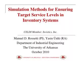 Simulation Methods for Ensuring Target Service Levels in Inventory Systems