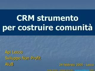 crm strumento per costruire comunit