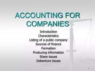 ACCOUNTING FOR COMPANIES