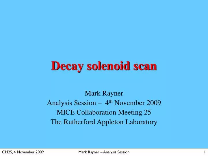 decay solenoid scan