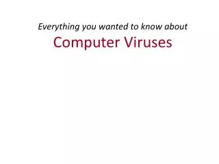 Everything you wanted to know about Computer Viruses