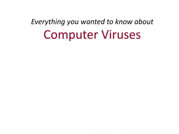 everything you wanted to know about computer viruses