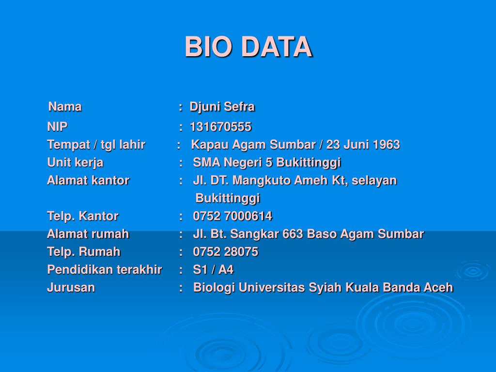 PPT - BIO DATA PowerPoint Presentation, free download - ID:3940148