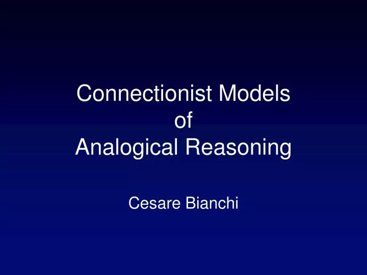 connectionist models of analogical reasoning