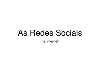 as redes sociais