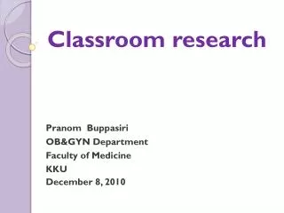 classroom research