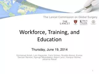 Workforce, Training, and Education