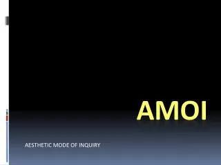 aesthetic mode of inquiry