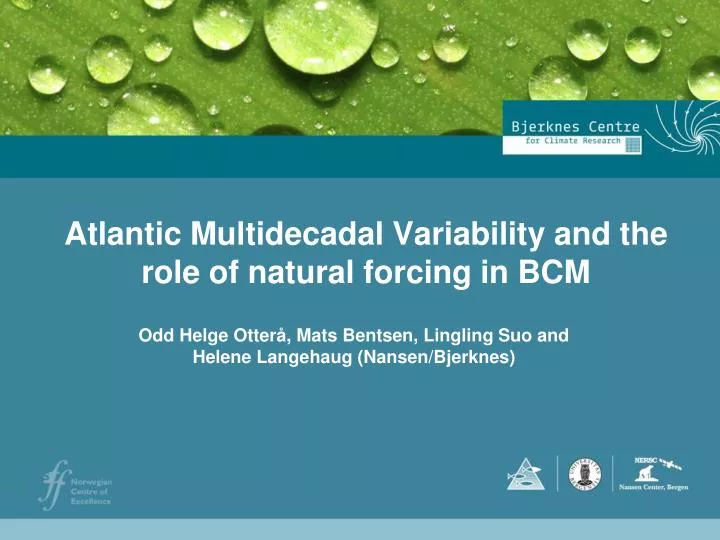 atlantic multidecadal variability and the role of natural forcing in bcm