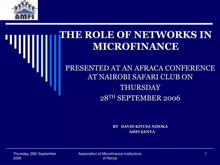 the role of networks in microfinance