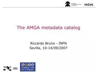 The AMGA metadata catalog