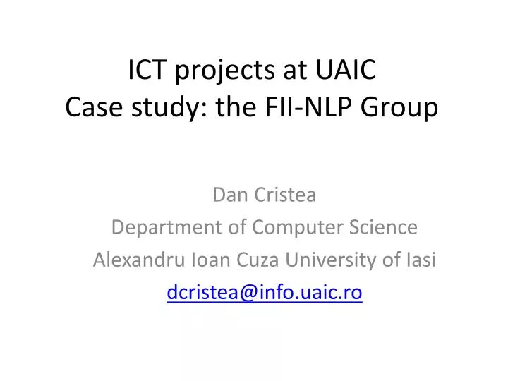 ict projects at uaic case study the fii nlp group