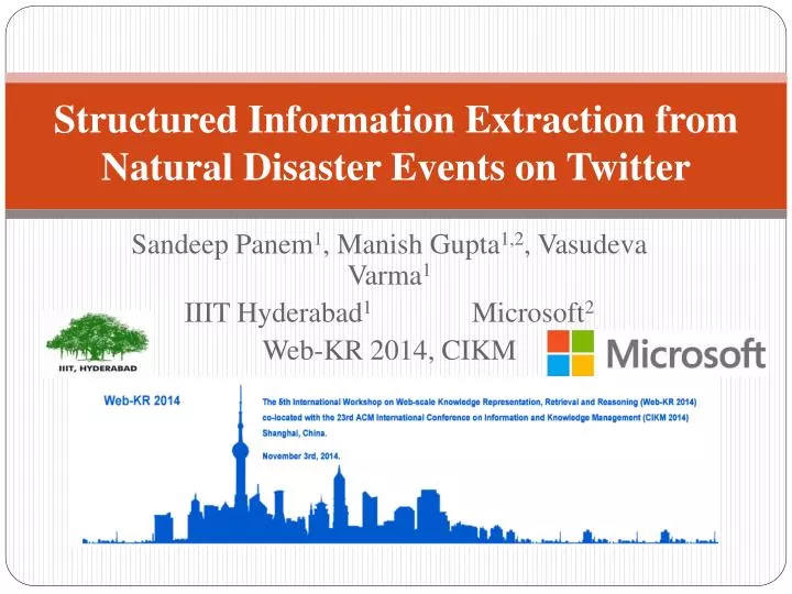 structured information extraction from natural disaster events on twitter