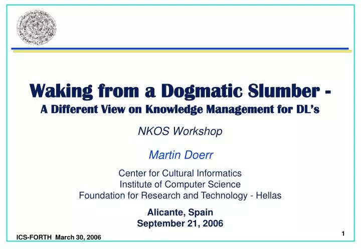 waking from a dogmatic slumber a different view on knowledge management for dl s
