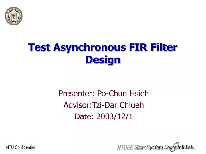 test asynchronous fir filter design