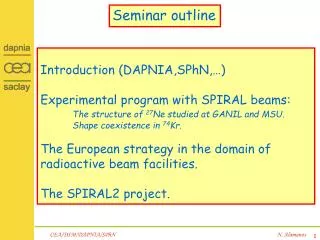 Seminar outline