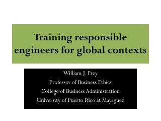 Training responsible engineers for global contexts