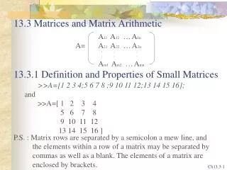 13.3 Matrices and Matrix Arithmetic
