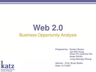Web 2.0 Business Opportunity Analysis