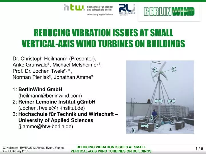 reducing vibration issues at small vertical axis wind turbines on buildings
