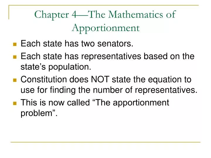 chapter 4 the mathematics of apportionment