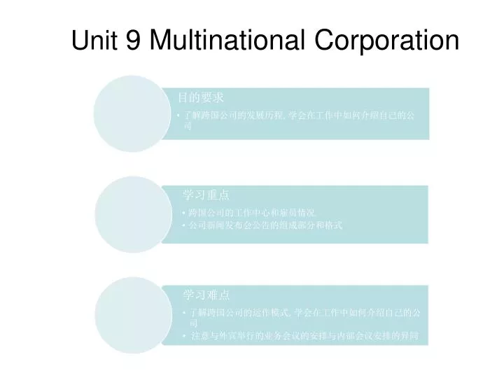 unit 9 multinational corporation