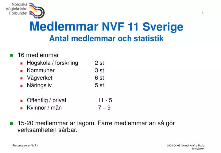 medlemmar nvf 11 sverige antal medlemmar och statistik