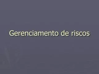 gerenciamento de riscos