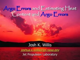 Argo Errors and Estimating Heat Content and Argo Errors