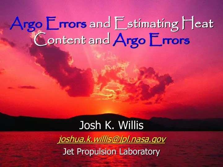 argo errors and estimating heat content and argo errors