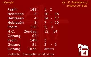 liturgie ds k harmannij eindhoven best