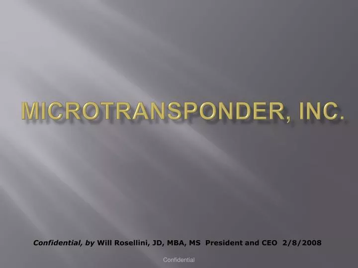 microtransponder inc