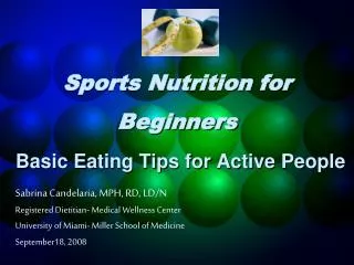 Sports Nutrition for Beginners Basic Eating Tips for Active People