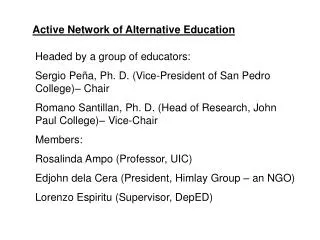 Active Network of Alternative Education