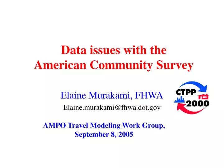 data issues with the american community survey