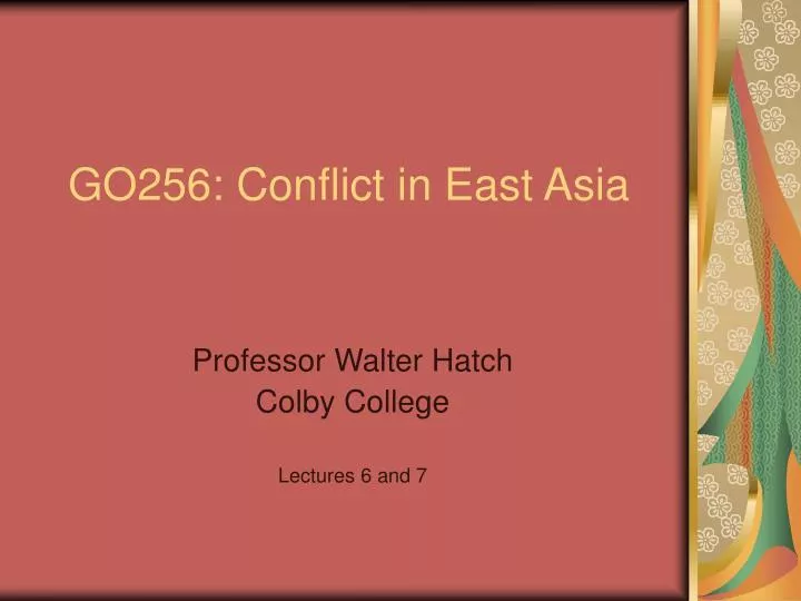 go256 conflict in east asia