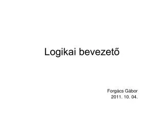 logikai bevezet